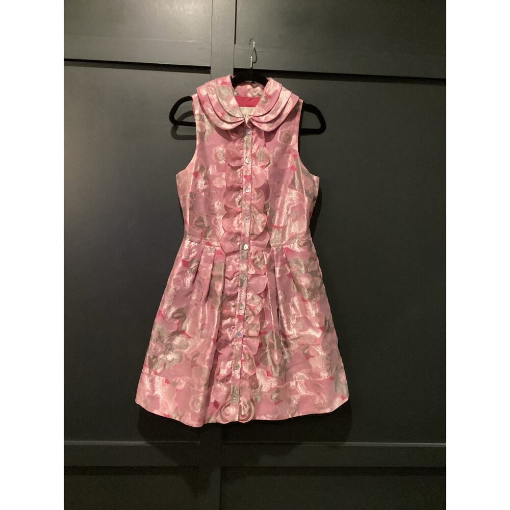 Thread Social Pink Floral Jacquard Mini Dress